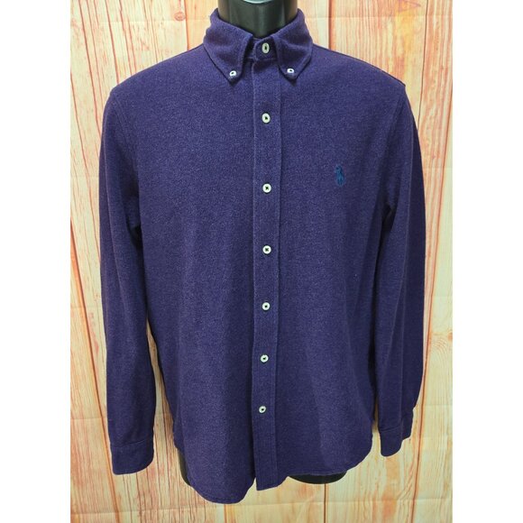 Ralph Lauren Mens Featherweight Mesh Flannel Shirt Medium Purple - Picture 1 of 8